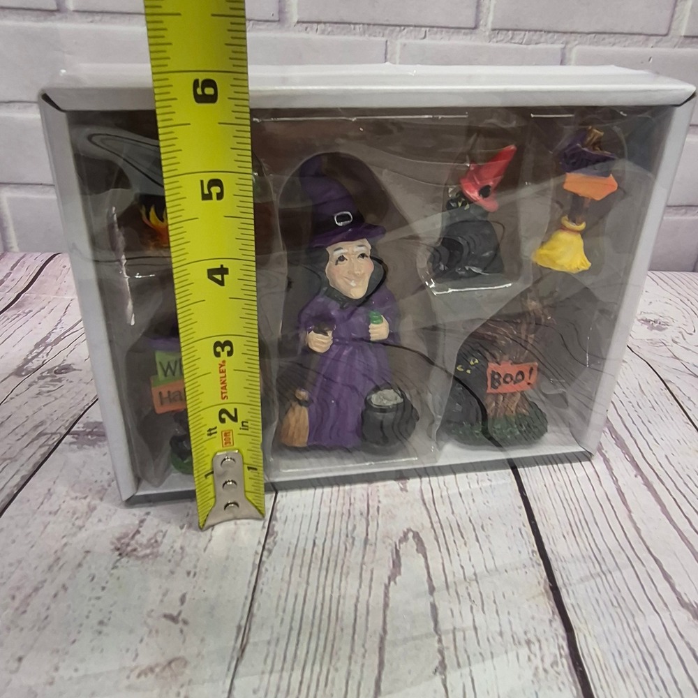 Seasonal Accents 6 Piece Fairy Garden Halloween Witch Set Miniatures New - Picture 8 of 8